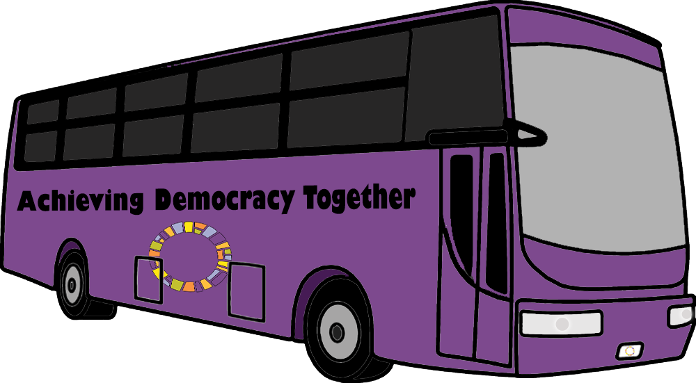 Achieving Democracy Together bus tour on October 29